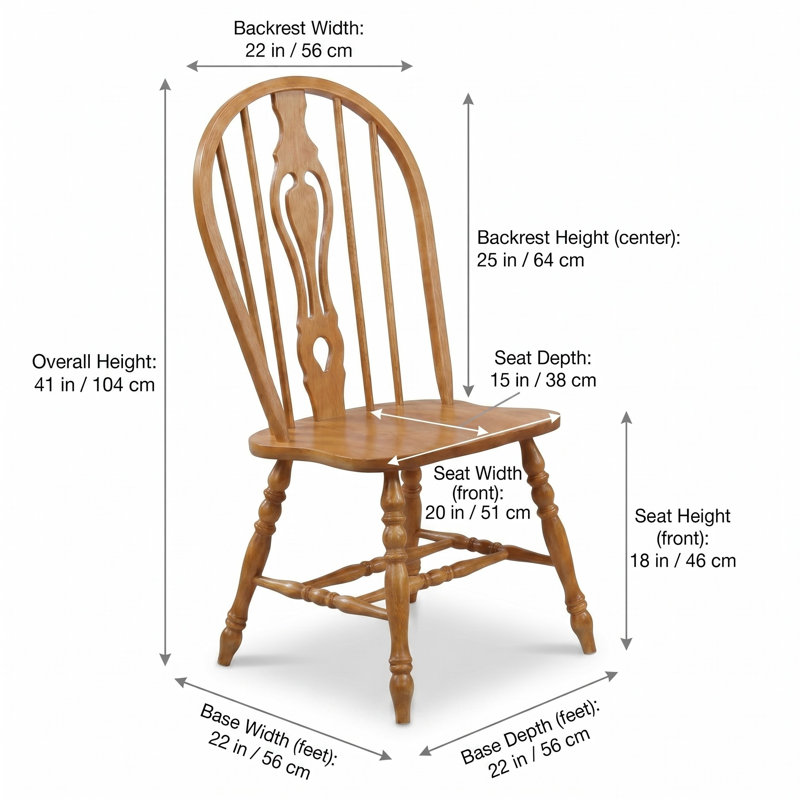 Azizi 17.75'' H Oak Side Chair, Rich Honey Light Oak