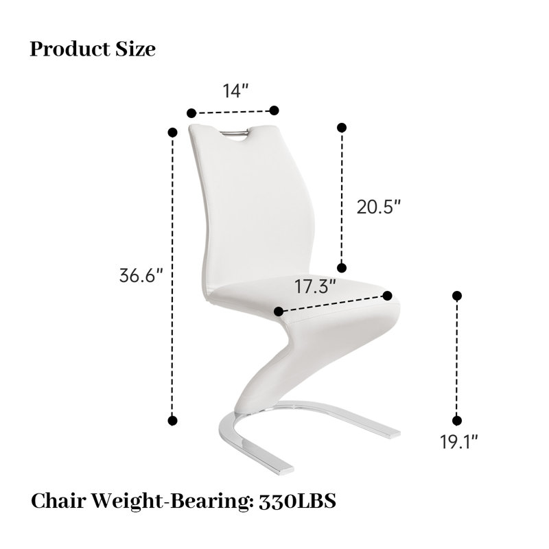 Chaise de salle à manger rembourrée, chaises d'appoint Cantilever (beige), Ivoire ivoire