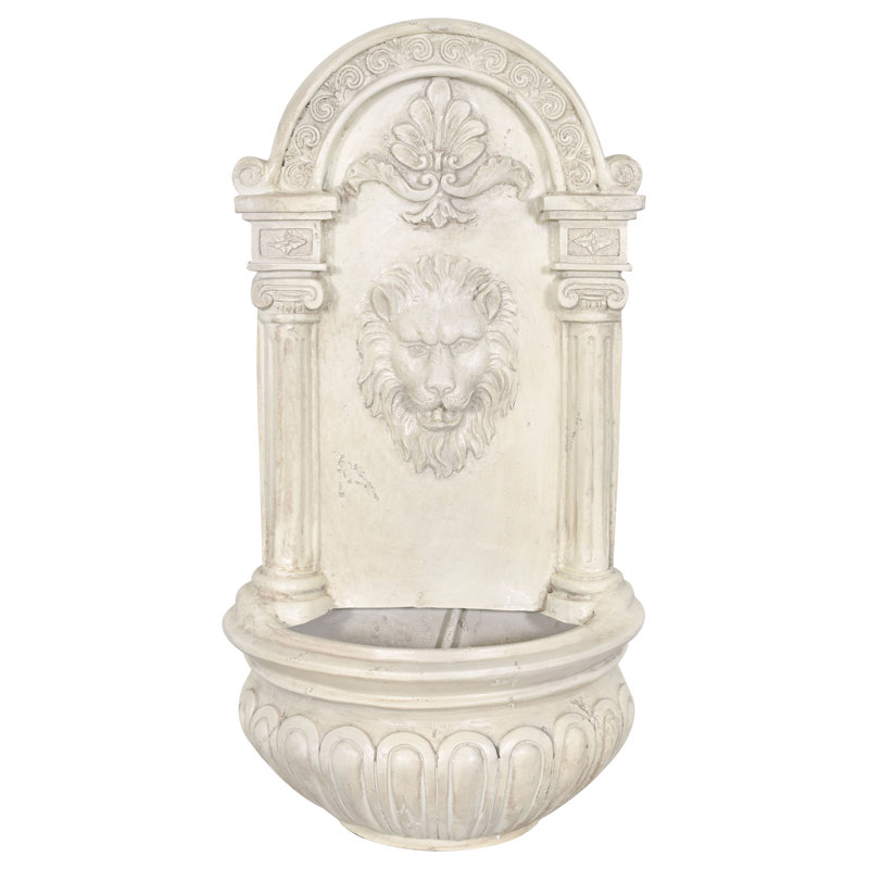 Schaper Lion Hanging Wall Fountain, Off White