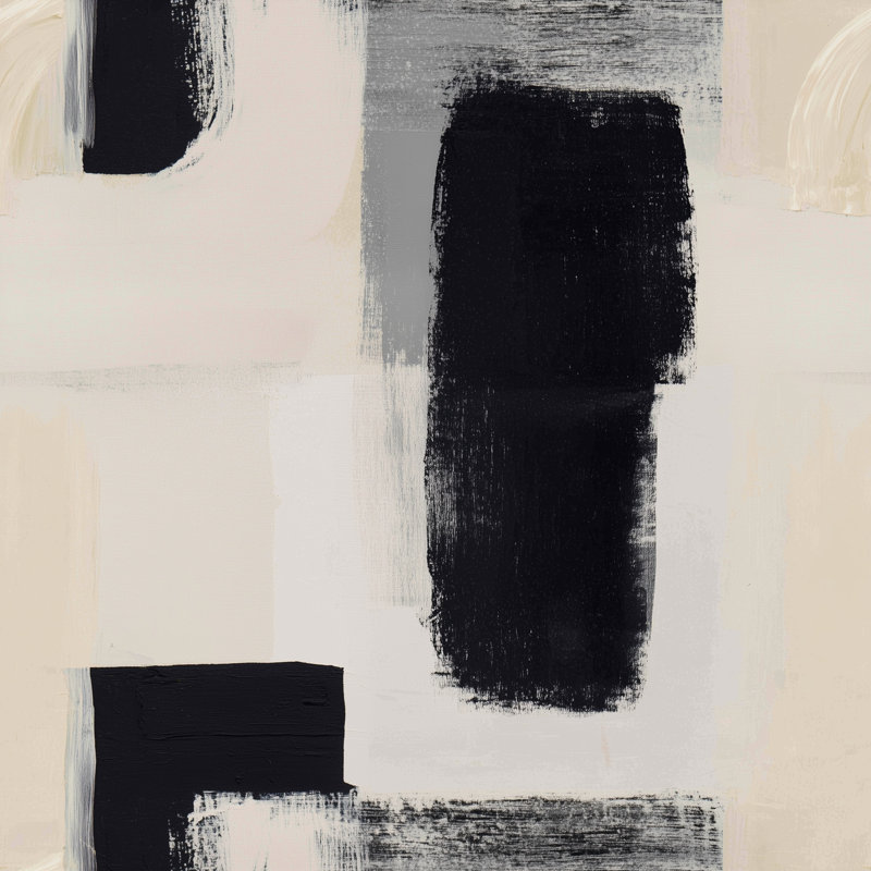 Papier peint abstrait avec blocs géométriques muraux amovibles et rouleau minimaliste double, Peler et coller