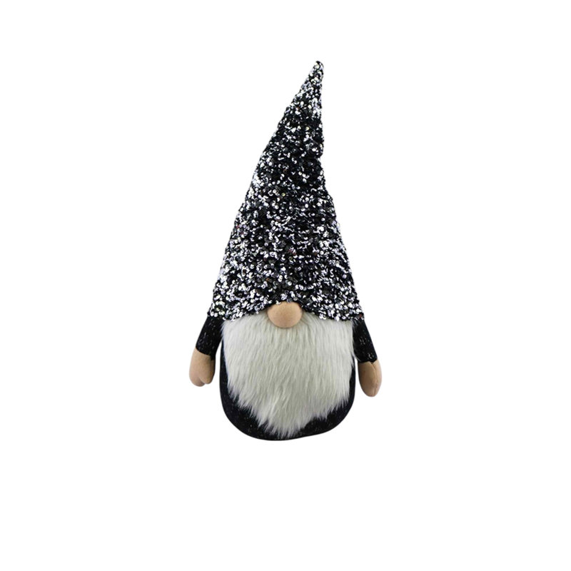 Gnome scintillant noir et blanc 24 po