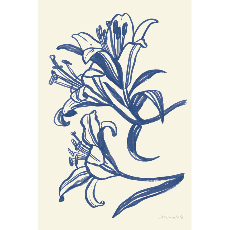 Ink Lilies II - Wrapped Canvas Print, 91cm H x 61cm W