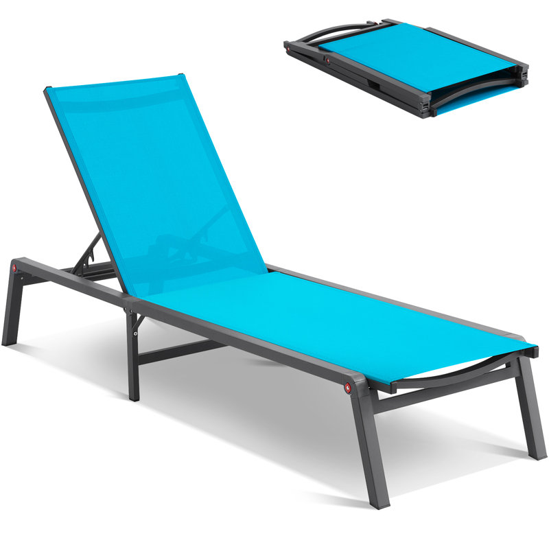 Chaise longue d'extérieur avec méridienne réglable à 5 positions