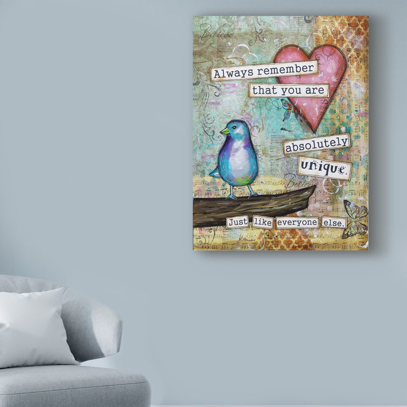 « unique you you », reproduction d’impression sur toile tendue, H 32 po x l 24 po x P 2 po