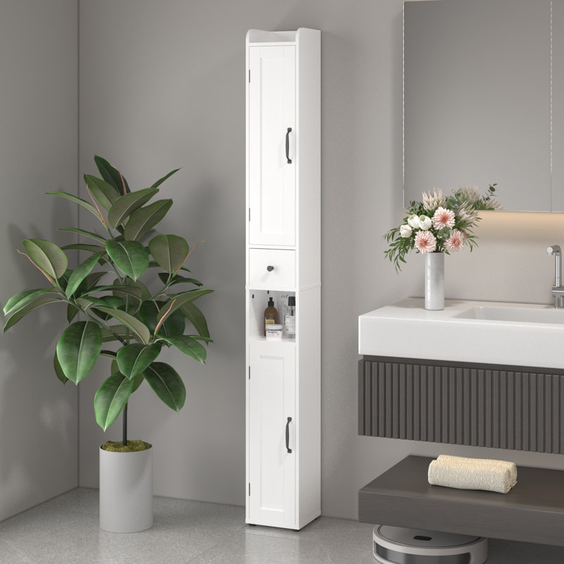 Grande armoire de rangement pour salle de bain avec tablettes réglables