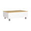 Table basse à plateau relevable Gambia, quatre pieds - blanc / chêne clair