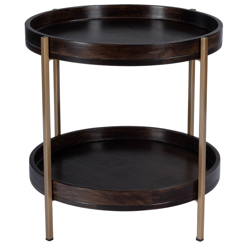 Damirra Wood & Metal Side Table, Brown