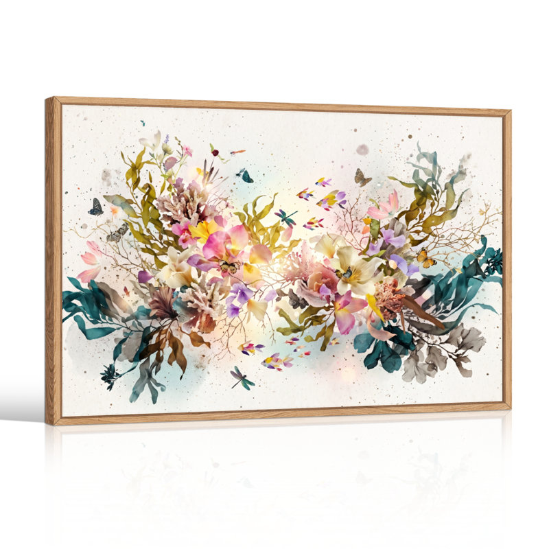 Art floral, art mural sur toile, ensemble de 1, Natural, 24"H x36"W