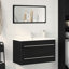 Bathroom Sink Cabinet Black Oak 80X38.5X48 Cm Engineered Wood