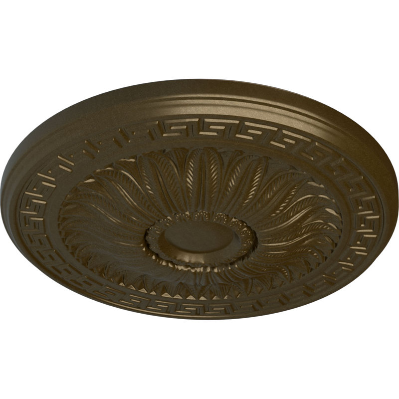 Endurathane Randee Ceiling Medallion, 20"OD x 1 3/8"P (Fits Canopies up to 3 7/8"), Hand-Painted Brass Finish, Brass