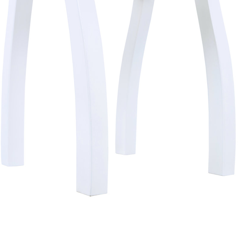 White Pu Weather - End Table, 19X15 Inch Surface, Wood, Ideal For Bedroom 19X15x19.38 Inches, Good Nightstand, White