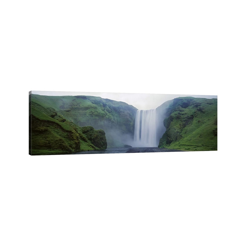 Skogafoss, Skogar, Iceland - Wrapped Canvas Panoramic Print, 121.92 cm H x 40.64 cm W x 3.175 cm D