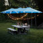 Grand parasol de patio rectangulaire près de la piscine avec - double base extérieure bleue 15 pi