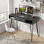 Modern Home Office Table with Drawers, Computer Desk with Open Storage Cubby, Writing Study Desk with Metal Legs for Home Office-478398009