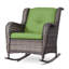 Chaise berçante d'extérieur en osier / rotin avec coussins Spencerian-1167128842