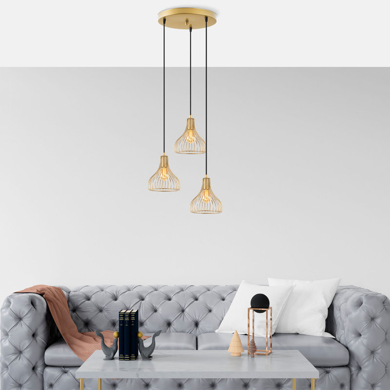 Luminaire suspendu en forme de dôme à 3 lumières