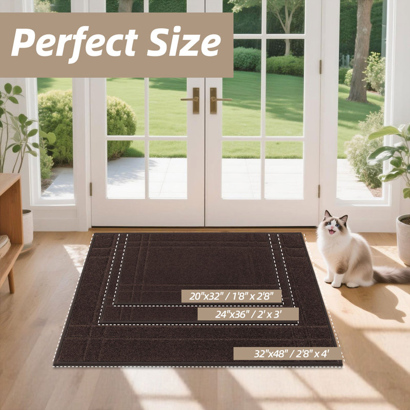 Paillasson antidérapant, tapis d'entrée lavable à la machine pour chaussures et pattes, tapis de porte à profil bas résistant aux taches pour l'entrée avant / arrière intérieure