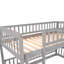 Lit superposé simple avec glissade, lit simple superposé simple avec clôture et échelle pour enfants adolescents gris-1329358436