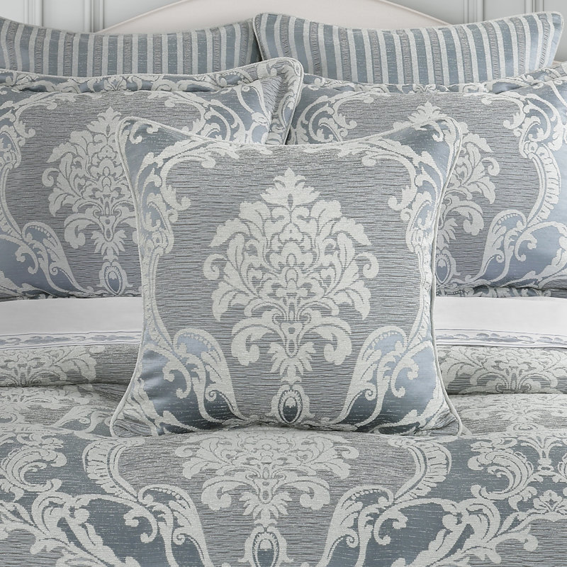 OREILLER DÉCORATIF CARRÉ 20 po QUEENSBURY - BLEU ACIER