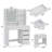 Shylo Makeup Vanity Desk with LED Lighted Mirror & 5 Drawers, Vanity Set with Stool for Bedroom-1992074035