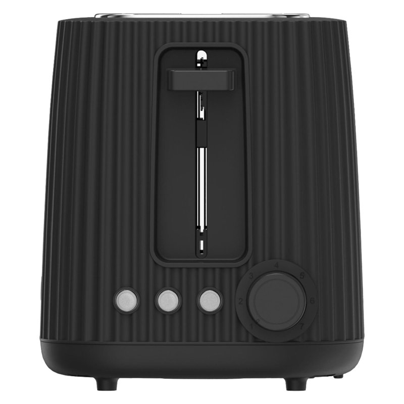 2 Slice Ribbed Toaster Green, Black