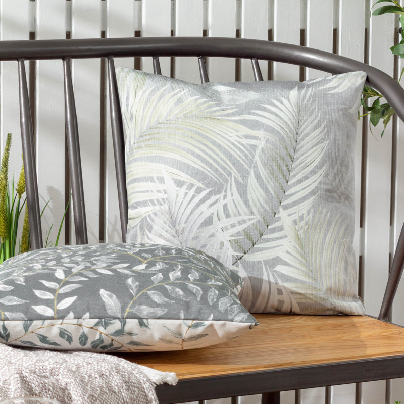 Palma Indoor / Outdoor Floral Green Square Throw Cushion Cover
