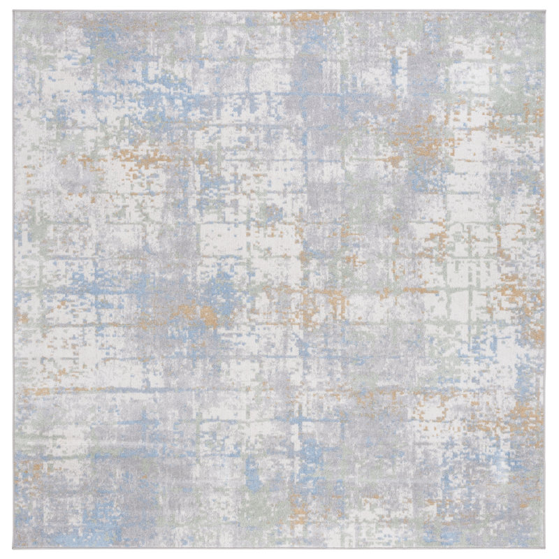 Bayside Performance Machine Washable Abstract Rug, Square 6'7"