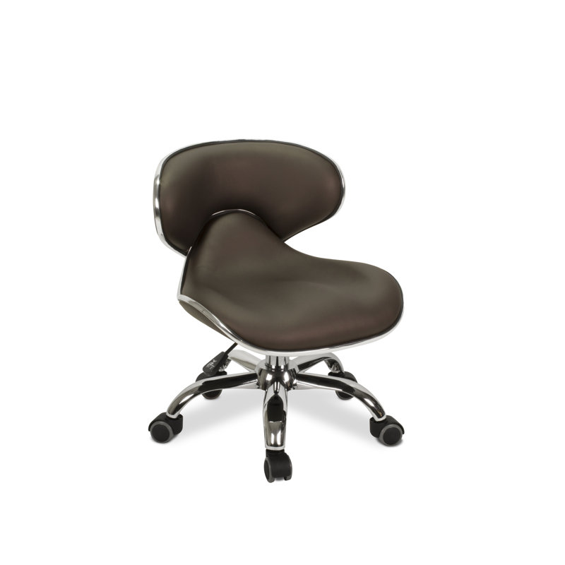 Waimes Backed Adjustable Height Ergonomic Lab Stool, Coffee