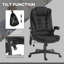 Chaises de bureau rembourrées en velours de polyester noir et mousse avec télécommande et structure en métal, 25,5 po x 28 po x 47,2 po
