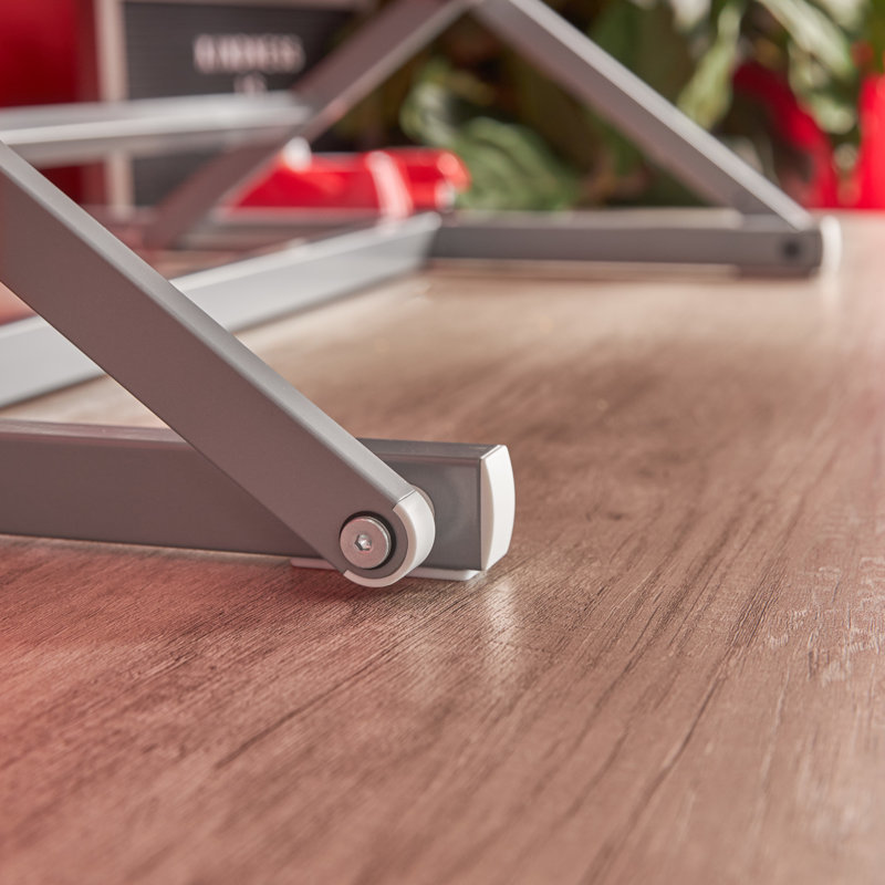 True Seating Ergo Height Adjustable Small Standing Desk Converter, White/Gray, 5.5" H x 35" W x 23.2" D