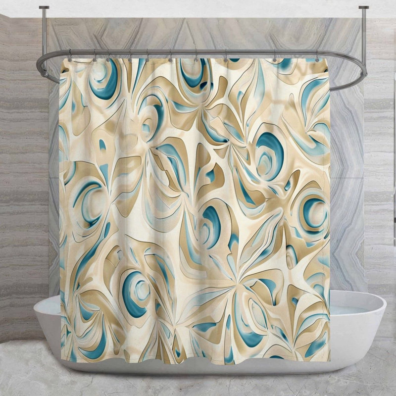 Rideau de douche Swirled Petals, H 93 po x l 70 po
