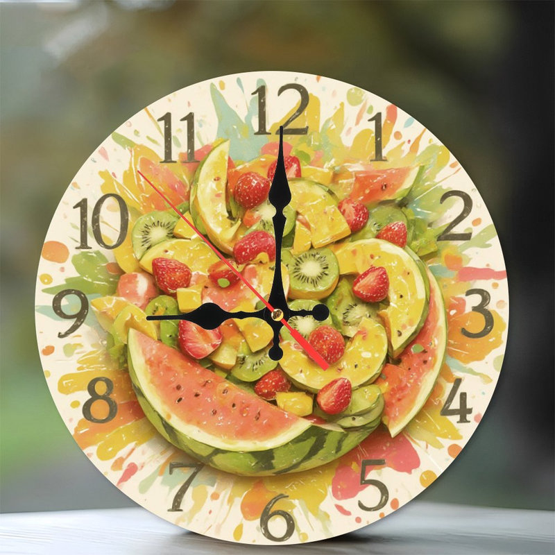 Horloge avec fruit aquarelle