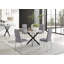 Tierra Modern Marble Effect and Metal 4 Seat Dining Table Set - Luxury Velvet Dining Chairs-88587593-88587601-88587598