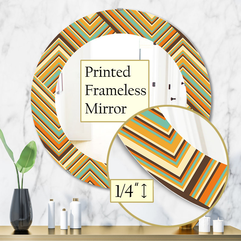 Miroir mural rétro éclectique, H 31,5 po x l po