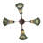 19" Wide Stained Glass Pond Lily 4 Light Fan Light-1939743140