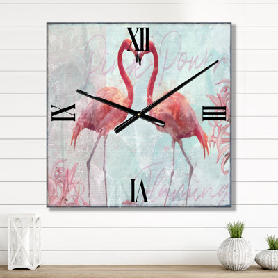 Très grande horloge murale Flamingo Power