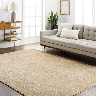 Dan Machine Woven Polyester Area Rug in Beige