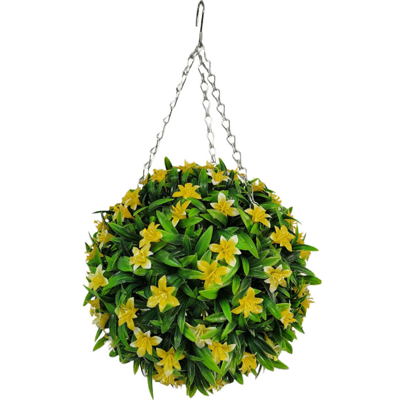 Faux Plant, 23cm H x 23cm W x 23cm D, Yellow