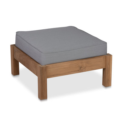 Repose-pieds d'extérieur en teck avec coussin Taverny