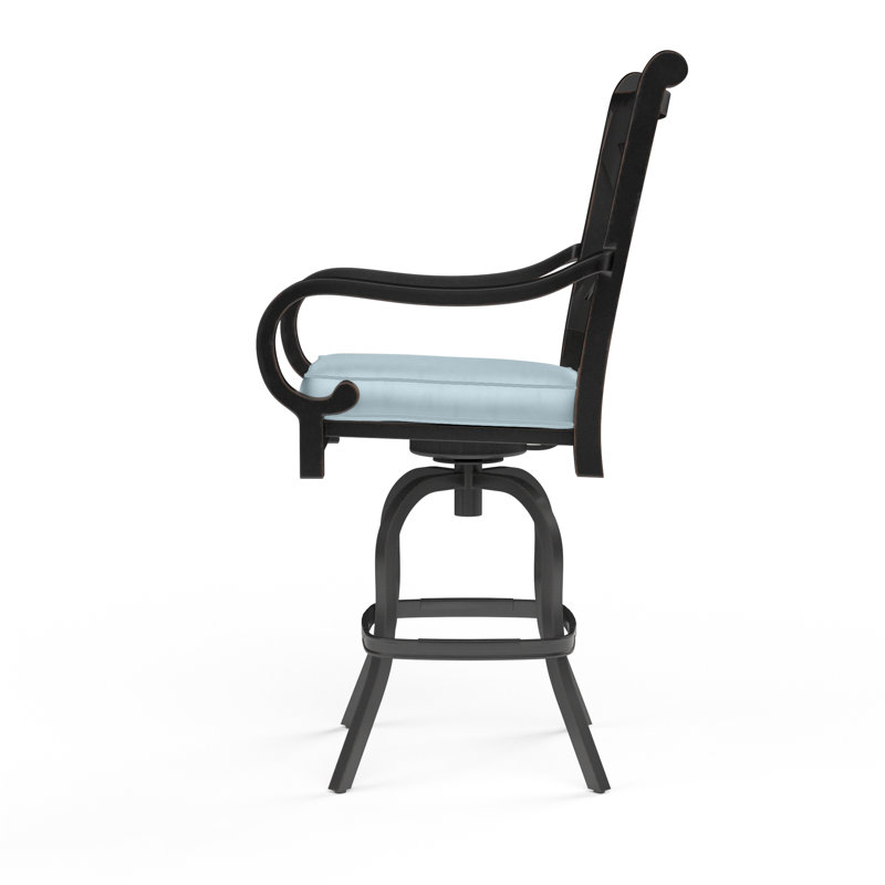 Monterey Outdoor Swivel Bar Stool, Canvas Skyline Sunbrella®, Bar Stool (30" Seat Height)