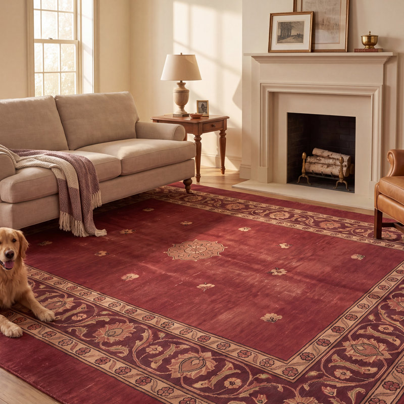 Tapis Mesa2 à médaillon traditionnel, style persan, bordeaux, cuivre, vert, crème, rose, lavable à la machine, antidérapant, à poils courts, pour l'intérieur et l'extérieur, adapté aux animaux domestiques, idéal pour le salon, la chambre, la salle à manger, l'entrée, le couloir ou le bureau.