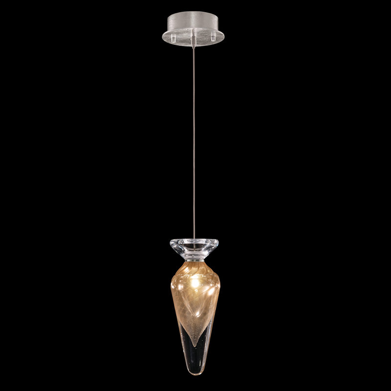 Luminaire suspendu rond de 5,5 po Essence, Or, Argent