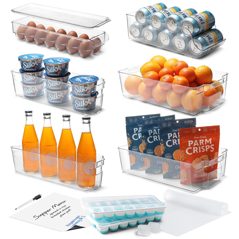 Ensemble de 14 bacs de rangement empilables pour réfrigérateur