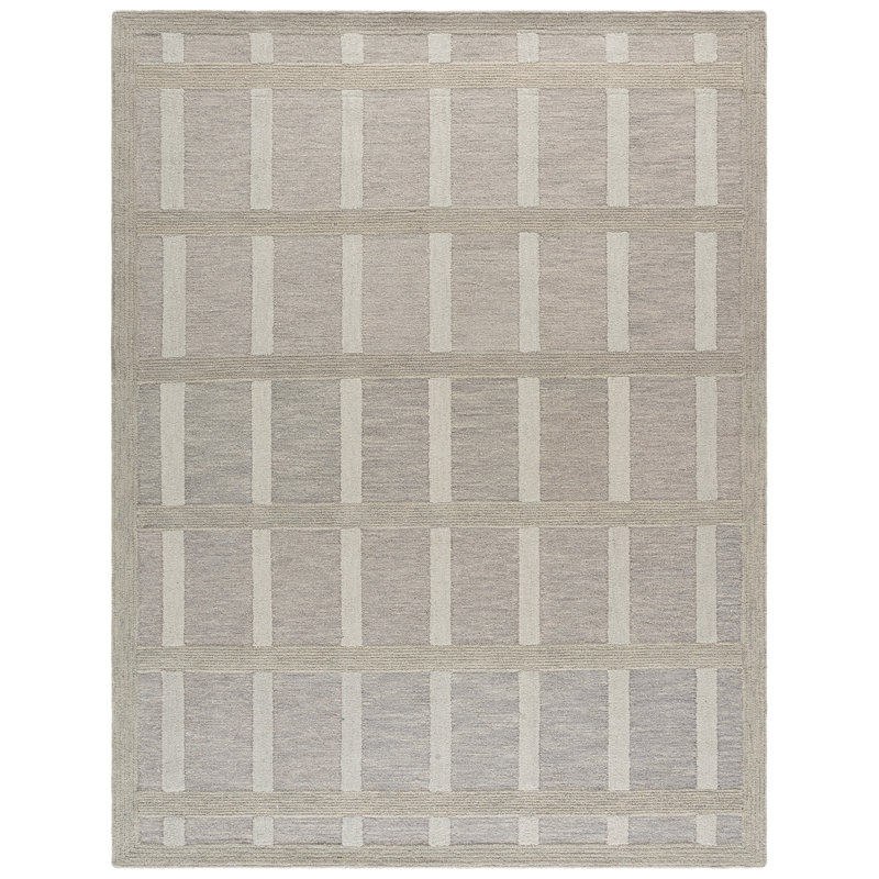 Hand Tufted Geometric Indoor Rug, Rectangle 9' x 12'