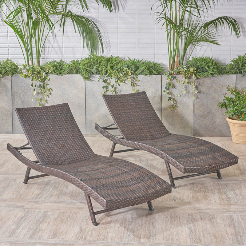 CHAISE EN PE WICKER, Brun multi, 2