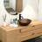 Amber Tempered Glass Vessel Sink With Pop-Up Drain, Artistic Feather Pattern Oval Bathroom Basin | Gift Idea-122712242