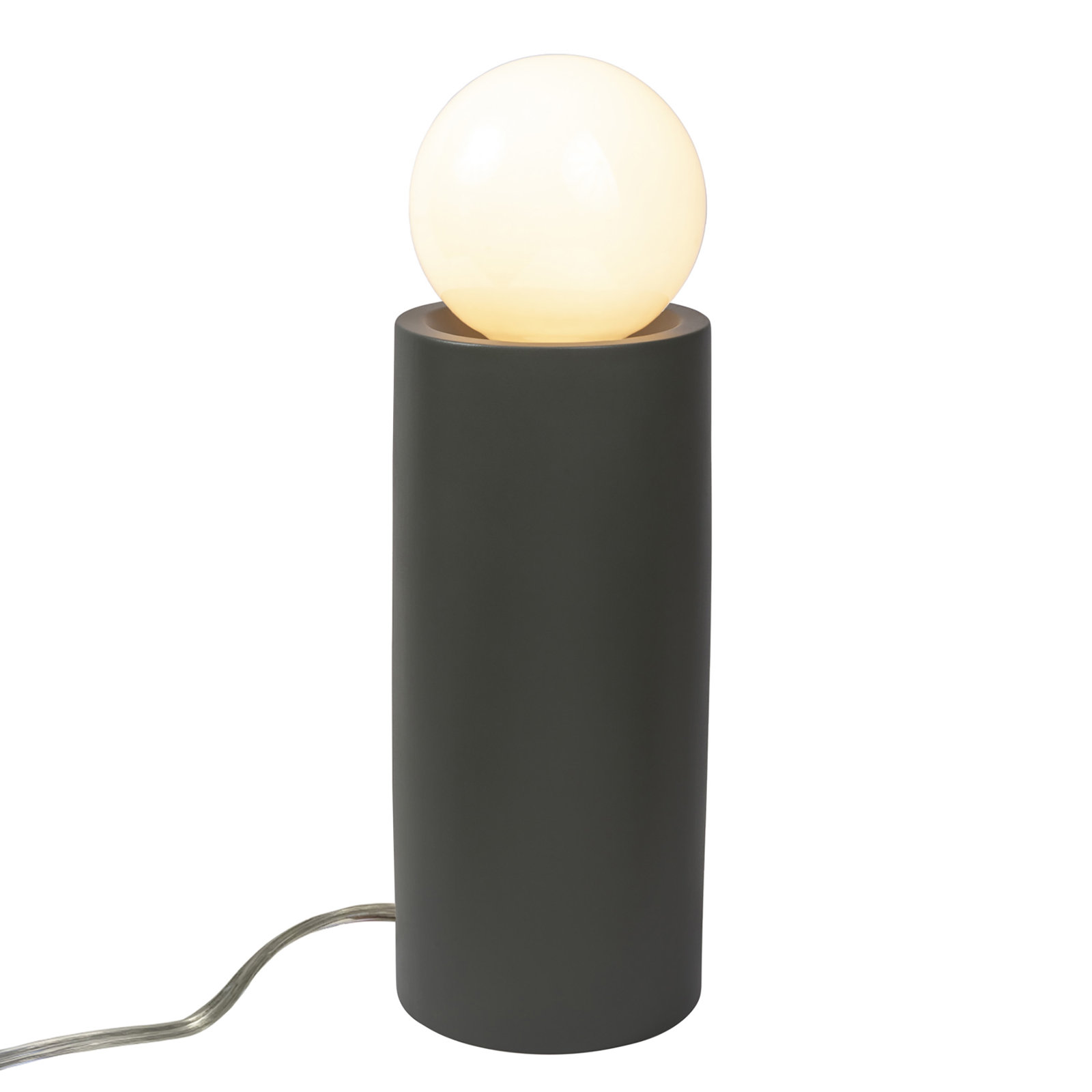 Rachid Ceramic Torchiere Lamp, 16.5" H x 5.5" W x 5.5" D, Pewter Green