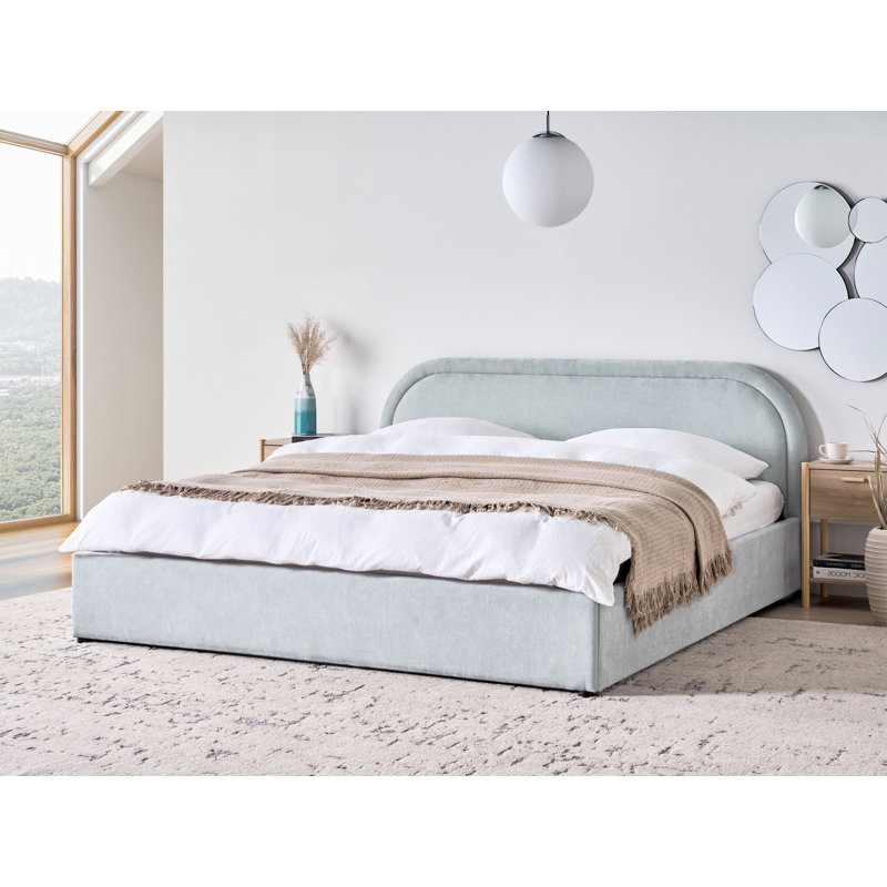 Bloye Upholstered Ottoman Storage Bed, Blue, Super King (6')