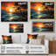 «Palm Trees Sunrise I», reproduction d'art sur toile de palmiers-620984577-620984578