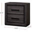 Table de chevet 1Pc Table de chevet 2 tiroirs 2 tons avec placage de papier noir